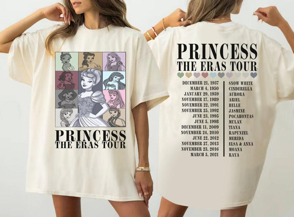 Princess Tour Shirt, Two-Sided Disney Tee, Disney World Girls Trip 24 Shirt, Cinderella Princess Tee, Disney Girl Characters Shirt