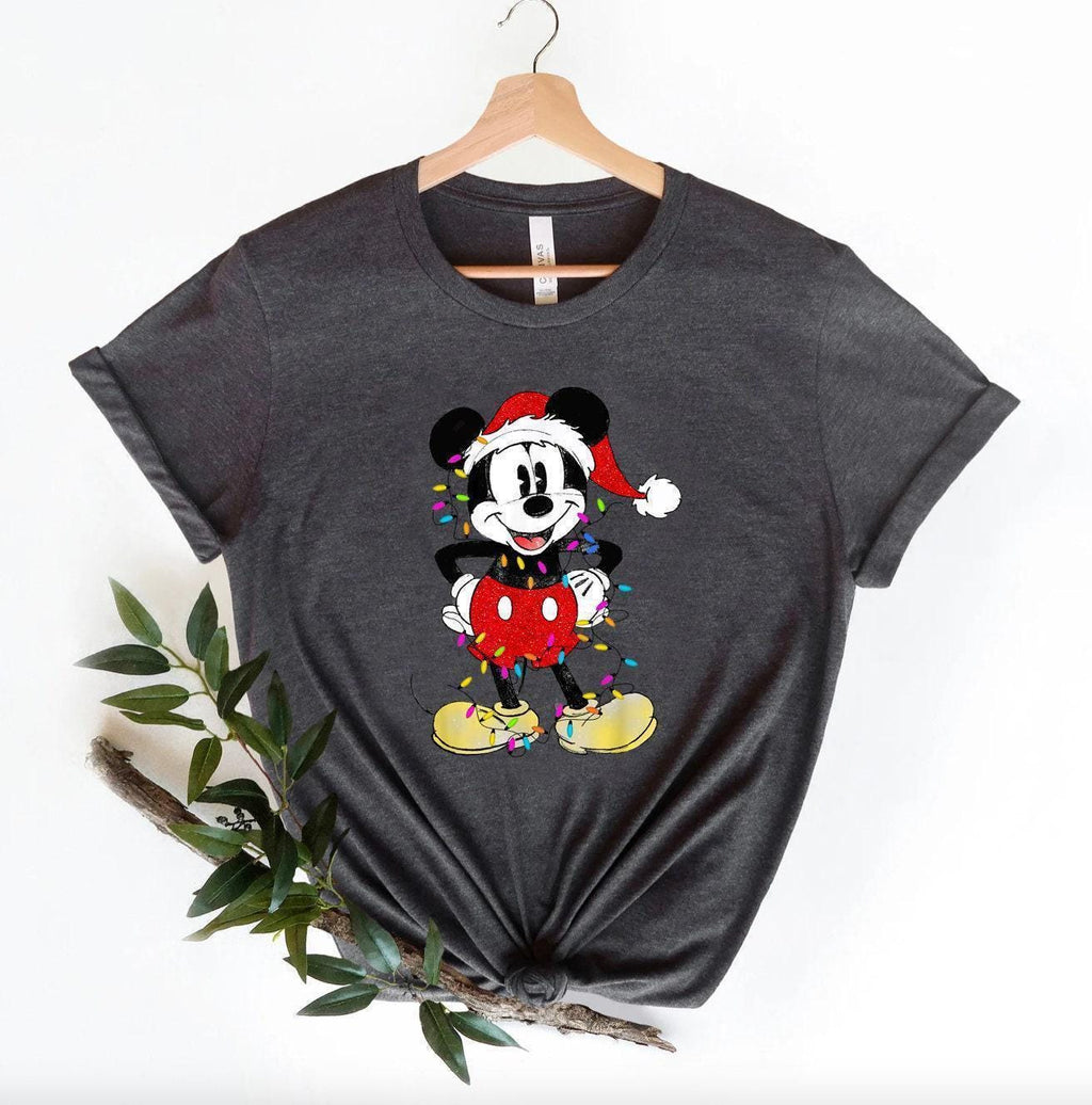 a black shirt with a mickey mouse on it