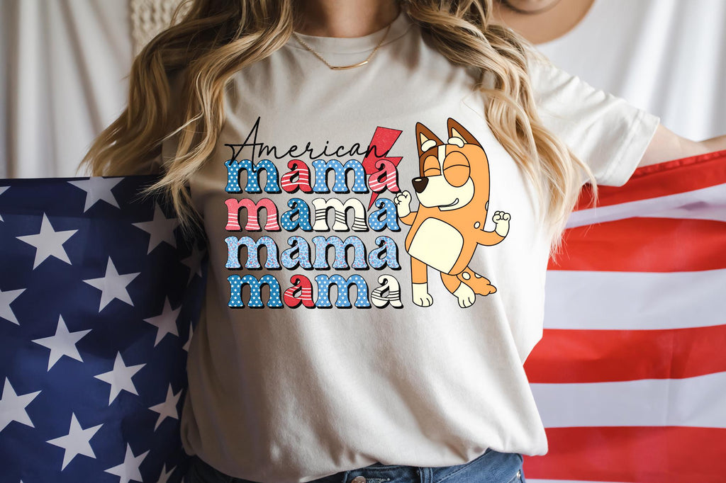 a woman holding a flag and a t - shirt