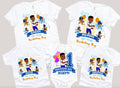 a set of three birthday shirts for a boy