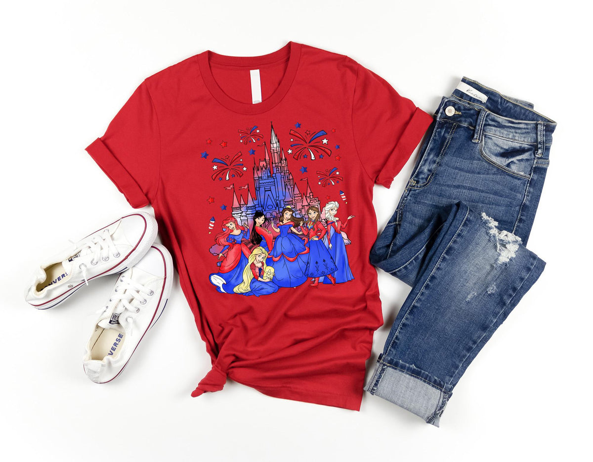 a t - shirt with a picture of a castle on it