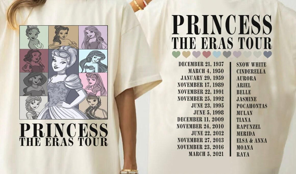 Princess Tour Shirt, Two-Sided Disney Tee, Disney World Girls Trip 24 Shirt, Cinderella Princess Tee, Disney Girl Characters Shirt