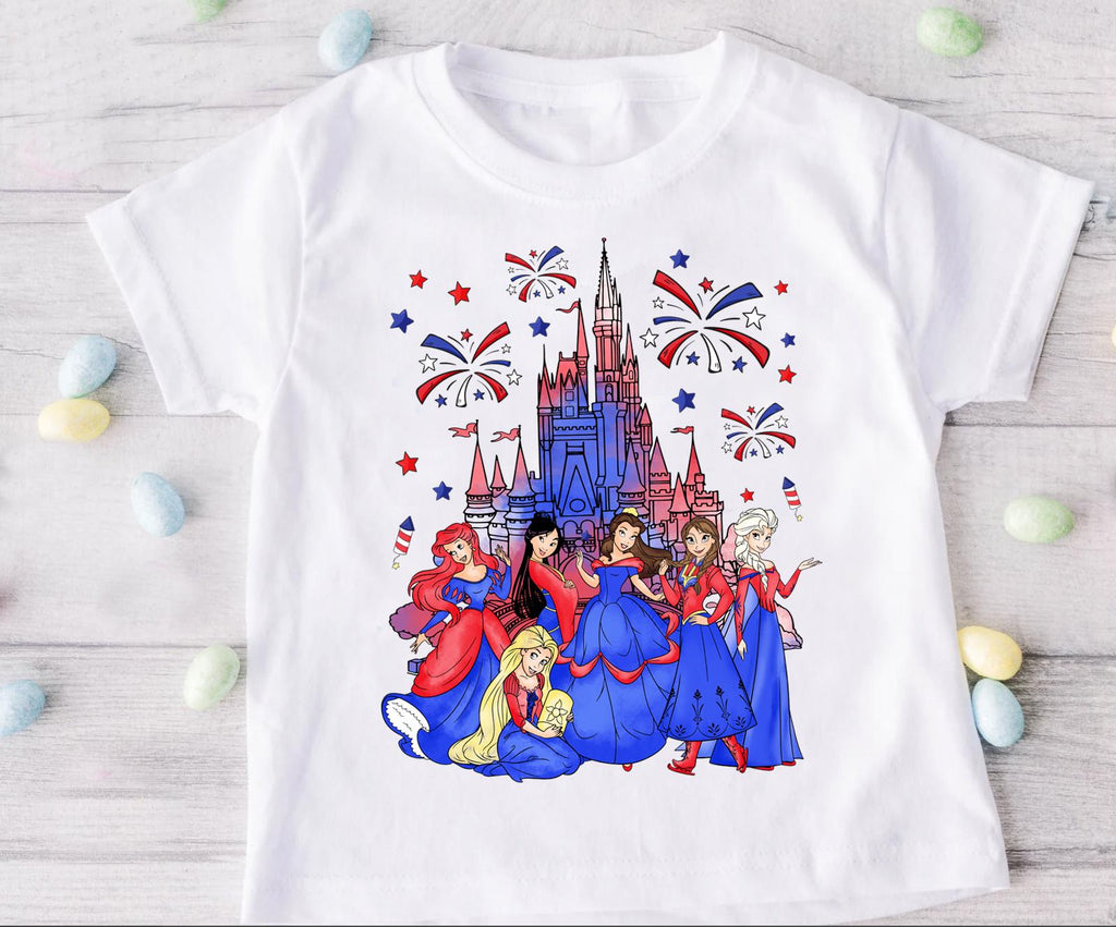 a white t - shirt with a picture of disney characters on it