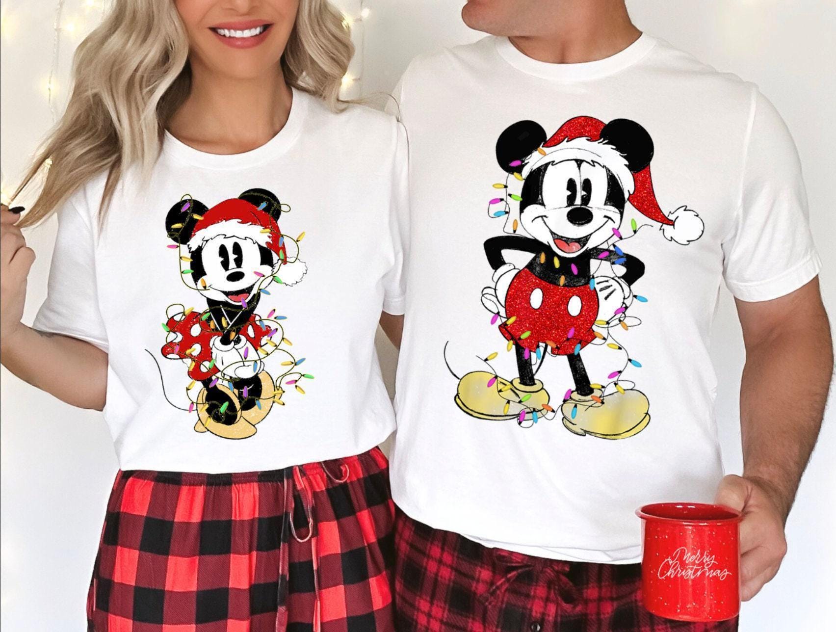 Disney Mickey Minnie Christmas Lights T-Shirt | Mickey's Very Merry Xmas Party Sweatshirt | Disneyland Holiday Gift