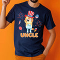 a man wearing a t - shirt that says uncle