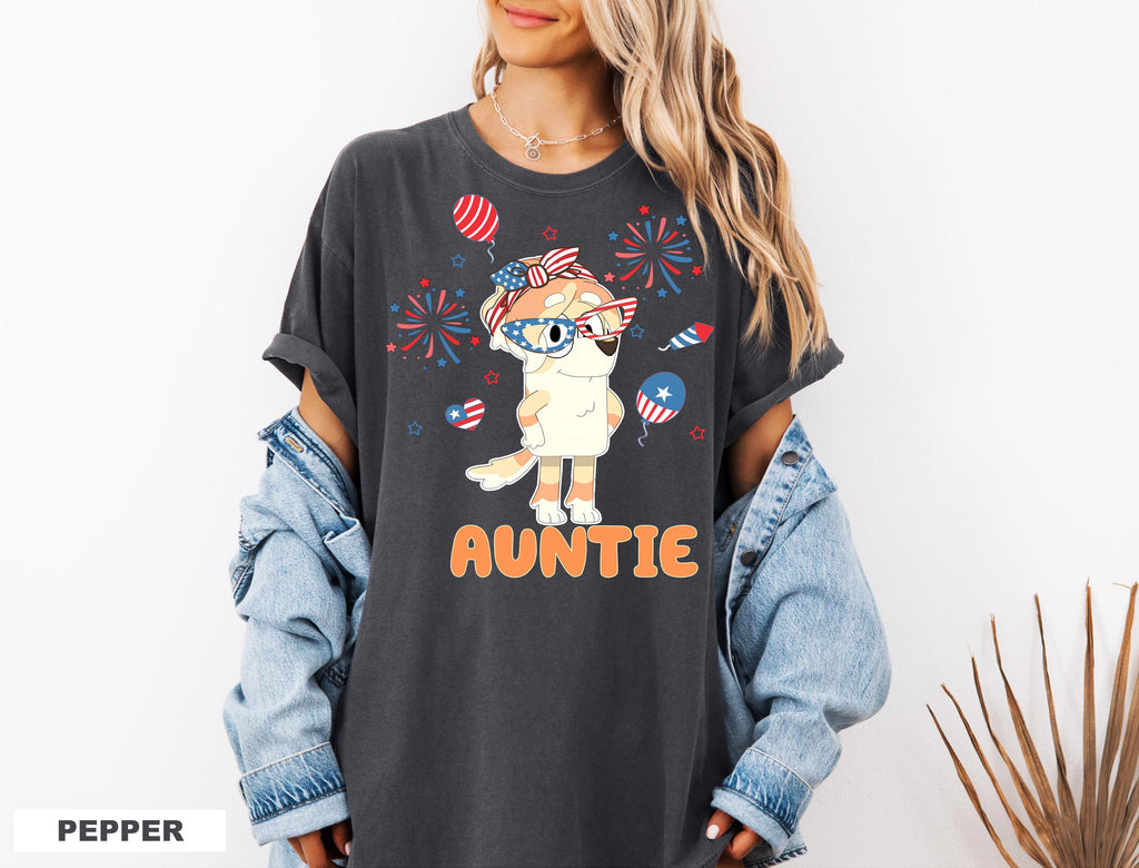 a woman wearing a t - shirt with an image of an animal on it