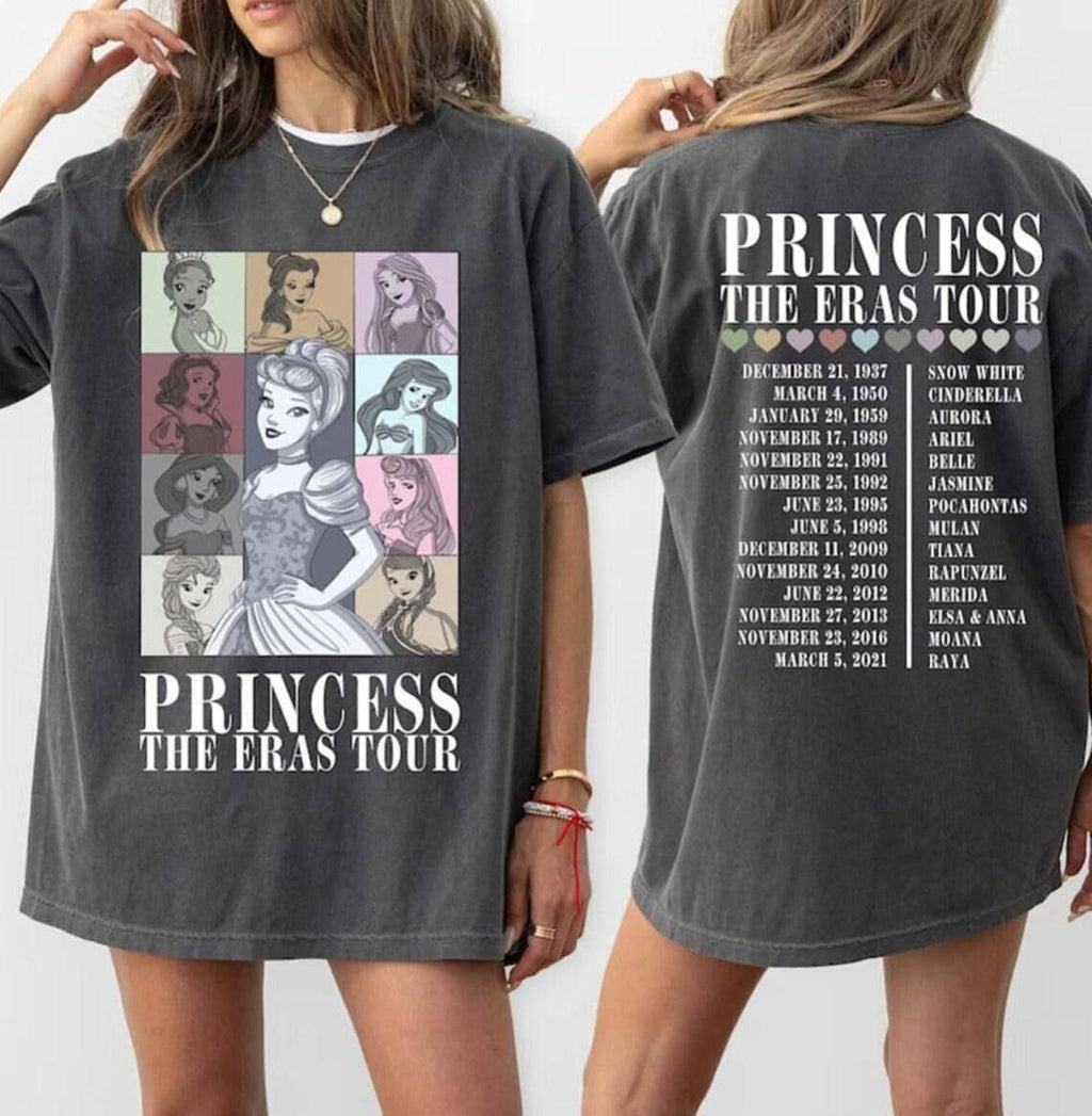 Princess Tour Shirt, Two-Sided Disney Tee, Disney World Girls Trip 24 Shirt, Cinderella Princess Tee, Disney Girl Characters Shirt