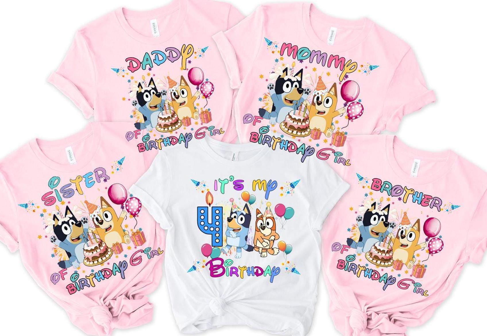 a group of children's shirts with cartoon characters on them