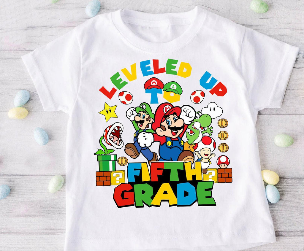 a t - shirt with an image of mario and luigi on it