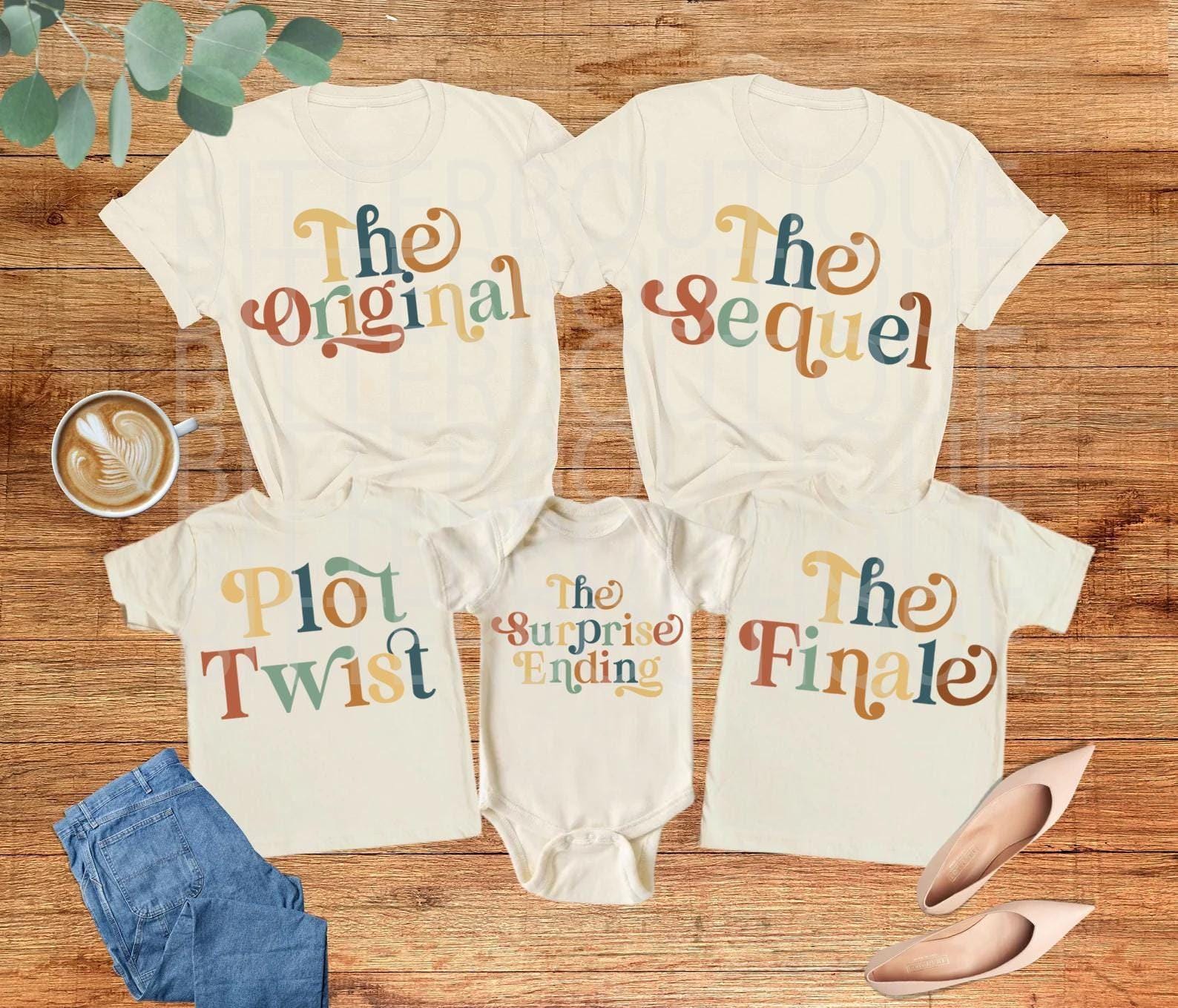a group of t - shirts with the words the original sequel on them