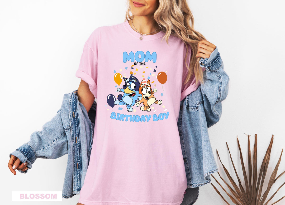 Blue Birthday Family Tee Boy Birthday Matching Shirt Blue Mom Dad Shirt Blue Birthday Boy Custom Tee Personalized Birthday Party Shirt