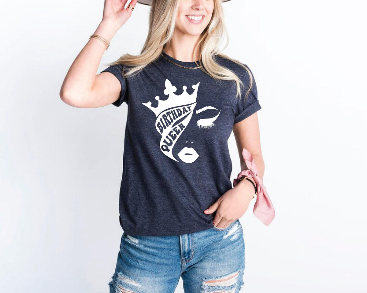a woman wearing a hat and a t - shirt